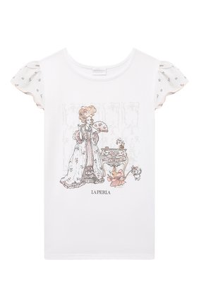 Детская хлопковая пижама LA PERLA белого цвета по цене 9595 руб., арт. 70261/2A-6A | Фото 2 Детская хлопковая пижама LA PERLA белого цвета, арт. 70261/2A-6A | Фото 2 (Материал внешний: Хлопок; Рукава: Длинные)