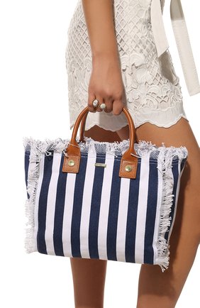 Женский сумка-шопер MELISSA ODABASH синего цвета, арт. P0RT0 CERV0 | Фото 2 (Размер: medium; Материал: Текстиль; Сумки-технические: Сумки-шопперы)