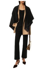 Женский шарф SAINT LAURENT черного цвета, арт. 689147/3YI74 | Фото 2 (Материал: Текстиль, Шерсть, Хлопок)