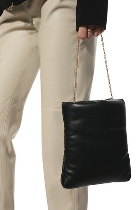 Женская сумка NANUSHKA черного цвета, арт. NW21FWBG02699 | Фото 2 (Сумки-технические: Сумки top-handle; Материал: Текстиль, Экокожа; Размер: small)