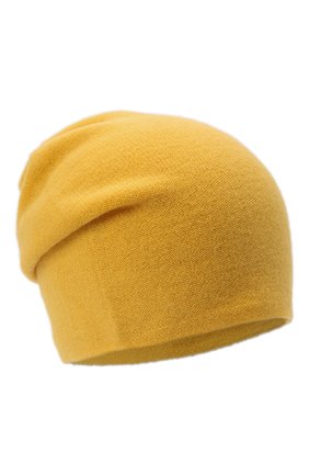 Женская кашемировая шапка TEGIN желтого цвета, арт. 3766A | Фото 1 (Материал: Текстиль, Кашемир, Шерсть; Региональные ограничения белый список (Axapta Mercury): RU)