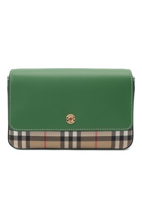 Женская сумка hampshire BURBERRY зеленого цвета, арт. 8049651 | Фото 1 (Размер: mini; Материал: Экокожа; Ремень/цепочка: На ремешке; Сумки-технические: Сумки через плечо)