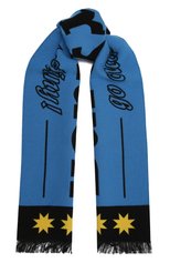 Женский шарф из шерсти и шелка BURBERRY голубого цвета, арт. 8049661 | Фото 1 (Материал: Текстиль, Шерсть)