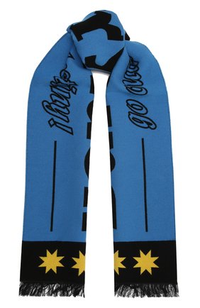 Женский шарф из шерсти и шелка BURBERRY голубого цвета, арт. 8049661 | Фото 1 (Материал: Шерсть, Текстиль)