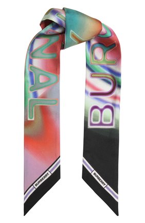 Женский шелковый шарф-бандо BURBERRY разноцветного цвета, арт. 8050568 | Фото 1 (Материал: Текстиль, Шелк)