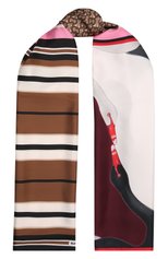 Женский шелковый шарф BURBERRY разноцветного цвета, арт. 8050724 | Фото 1 (Материал: Текстиль, Шелк)