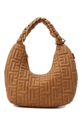 Женская сумка hobo BALMAIN коричневого цвета, арт. XN1DE701/LNPQ | Фото 1 (Размер: large; Материал: Натуральная кожа; Сумки-технические: Сумки top-handle)