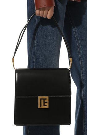 Женская сумка ely BALMAIN черного цвета, арт. XN1DB685/LCGX | Фото 2 (Сумки-технические: Сумки top-handle; Материал: Натуральная кожа; Размер: small)