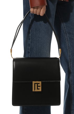 Женская сумка ely BALMAIN черного цвета по цене 0 руб., арт. XN1DB685/LCGX | Фото 2 Женская сумка ely BALMAIN черного цвета, арт. XN1DB685/LCGX | Фото 2 (Сумки-технические: Сумки top-handle; Материал: Натуральная кожа; Размер: small)