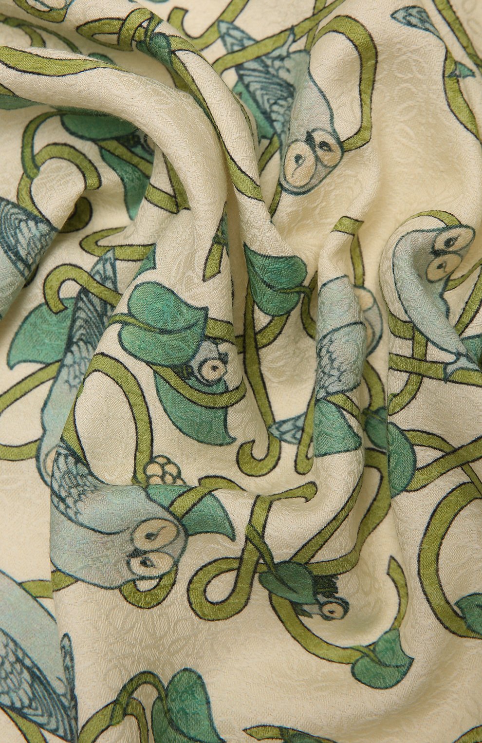 Женский платок herbarium LOEWE зеленого цвета, арт. F606257X39 | Фото 3 (Материал: Текстиль, Шерсть, Хлопок)