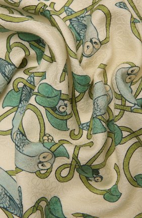 Женский платок herbarium LOEWE зеленого цвета, арт. F606257X39 | Фото 3 (Материал: Текстиль, Шерсть, Хлопок)