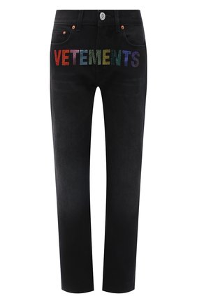 Женские джинсы VETEMENTS черного цвета по цене 168500 руб., арт. WE52PA550B 2801/BLACK/MULTIC0L0UR | Фото 1 Женские джинсы VETEMENTS черного цвета, арт. WE52PA550B 2801/BLACK/MULTIC0L0UR | Фото 1 (Материал внешний: Хлопок, Деним; Длина (брюки, джинсы): Стандартные; Стили: Гранж; Кросс-КТ: Деним; Силуэт Ж (брюки и джинсы): Прямые; Региональные ограничения белый список (Axapta Mercury): RU)