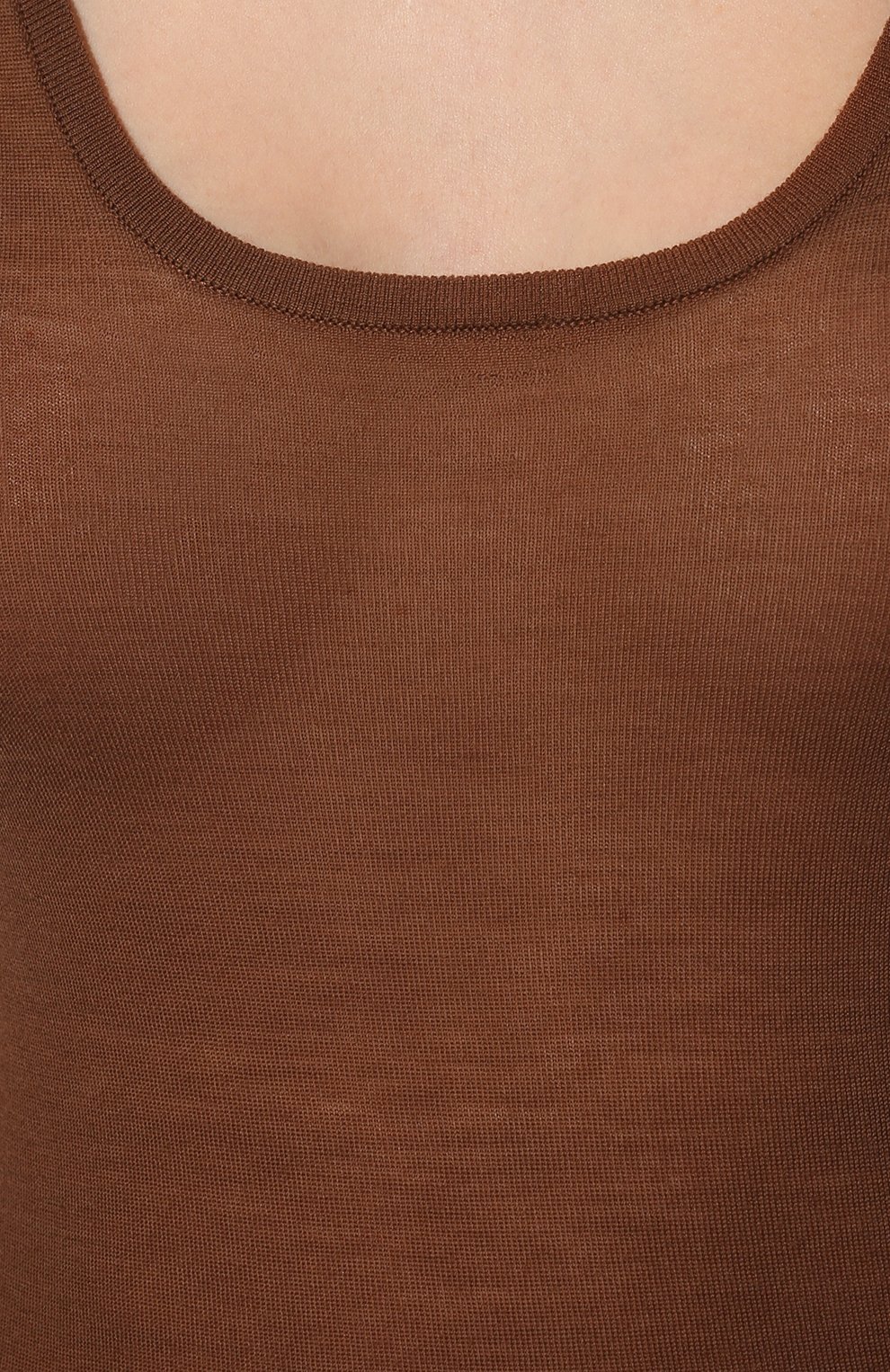 Женский шерстяной топ NANUSHKA коричневого цвета, арт. NW22RSTP00477 | Фото 5 (Материал внешний: Шерсть; Длина (для топов): Стандартные; Рукава: Без рукавов; Стили: Кэжуэл)