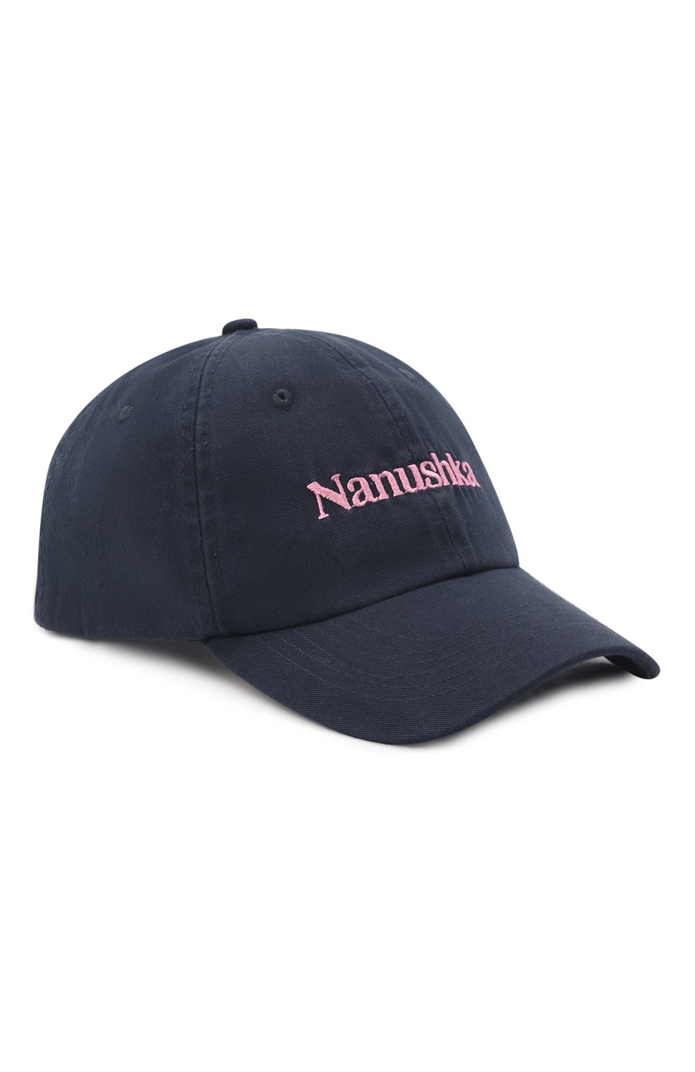 Женская хлопковая бейсболка NANUSHKA темно-синего цвета, арт. NU22RSHT01259 | Фото 1 (Материал: Текстиль, Хлопок)