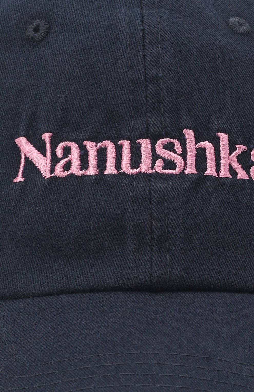 Женская хлопковая бейсболка NANUSHKA темно-синего цвета по цене 91000 тенге, арт. NU22RSHT01259 | Фото 4 Женская хлопковая бейсболка NANUSHKA темно-синего цвета, арт. NU22RSHT01259 | Фото 4 (Материал: Текстиль, Хлопок)