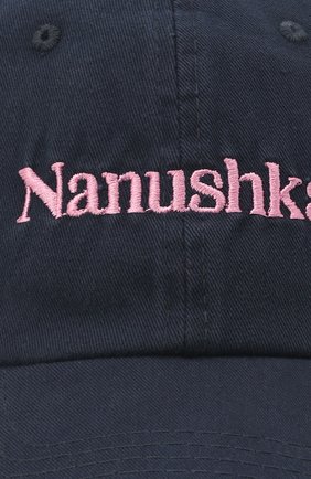 Женская хлопковая бейсболка NANUSHKA темно-синего цвета, арт. NU22RSHT01259 | Фото 4 (Материал: Текстиль, Хлопок)