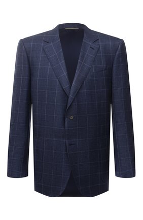 Мужской пиджак из шерсти и шелка CANALI темно-синего цвета по цене 179500 руб., арт. 11288/CF00435/60-64 | Фото 1 Мужской пиджак из шерсти и шелка CANALI темно-синего цвета, арт. 11288/CF00435/60-64 | Фото 1 (Рукава: Длинные; Материал внешний: Шерсть, Шелк; Длина (для топов): Стандартные; Материал подклада: Купро; Случай: Коктейльный; Пиджаки М: Прямой; 1-2-бортные: Однобортные; Стили: Классический; Big sizes: Big Sizes)