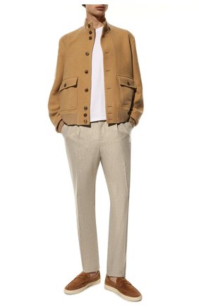 Мужской шерстяной бомбер RALPH LAUREN бежевого цвета по цене 250500 руб., арт. 790854803 | Фото 2 Мужской шерстяной бомбер RALPH LAUREN бежевого цвета, арт. 790854803 | Фото 2 (Материал внешний: Шерсть; Длина (верхняя одежда): Короткие; Рукава: Длинные; Мужское Кросс-КТ: шерсть и кашемир; Кросс-КТ: Куртка; Принт: Без принта; Стили: Кэжуэл)