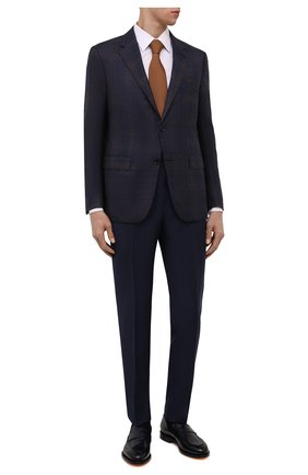 Мужской пиджак из шерсти и шелка ERMENEGILDO ZEGNA темно-синего цвета по цене 251500 руб., арт. 359015/15M220 | Фото 2 Мужской пиджак из шерсти и шелка ERMENEGILDO ZEGNA темно-синего цвета, арт. 359015/15M220 | Фото 2 (Материал внешний: Шерсть, Шелк; Рукава: Длинные; Материал подклада: Купро; Длина (для топов): Стандартные; Случай: Коктейльный; Пиджаки М: Прямой; 1-2-бортные: Однобортные; Стили: Классический)
