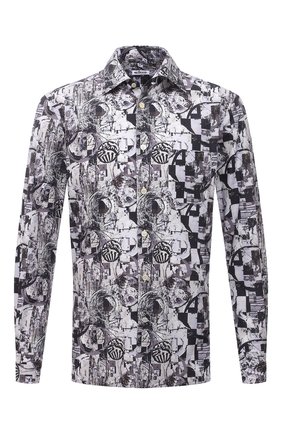 Мужская хлопковая сорочка KITON серого цвета по цене 55150 руб., арт. UMCNERH0808104 | Фото 1 Мужская хлопковая сорочка KITON серого цвета, арт. UMCNERH0808104 | Фото 1 (Рукава: Длинные; Длина (для топов): Стандартные; Материал внешний: Хлопок; Случай: Повседневный; Манжеты: На пуговицах; Воротник: Кент; Рубашки М: Regular Fit; Принт: С принтом; Стили: Кэжуэл)