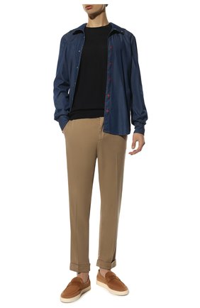 Мужские брюки KITON бежевого цвета, арт. UFPLACJ0753A | Фото 2 (Длина (брюки, джинсы): Стандартные; Материал внешний: Растительное волокно, Лиоцелл; Случай: Повседневный; Силуэт М (брюки): Чиносы; Стили: Кэжуэл)
