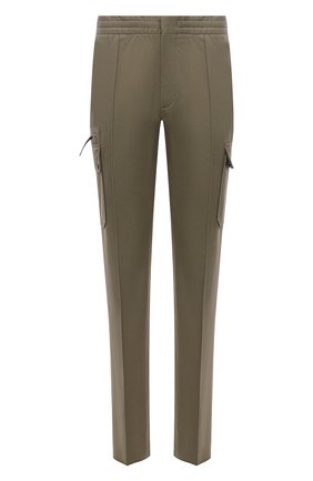 Мужские хлопковые брюки-карго ERMENEGILDO ZEGNA хаки цвета, арт. UZI26/TT21 | Фото 1 (Материал внешний: Хлопок; Длина (брюки, джинсы): Стандартные; Случай: Повседневный; Силуэт М (брюки): Карго; Стили: Милитари)
