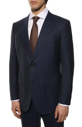 Мужской шерстяной костюм ZEGNA COUTURE темно-синего цвета по цене 477000 руб., арт. 322N02/21L2N5 | Фото 2 Мужской шерстяной костюм ZEGNA COUTURE темно-синего цвета, арт. 322N02/21L2N5 | Фото 2 (Костюмы М: Однобортный; Рукава: Длинные; Материал внешний: Шерсть; Материал подклада: Купро; Стили: Классический)