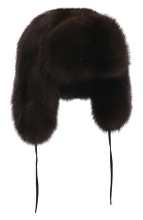 Мужская шапка-ушанка из меха соболя яна FURLAND темно-коричневого цвета, арт. 0106201910081100000 | Фото 1 (Материал: Натуральный мех)