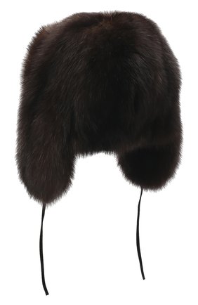 Мужская шапка-ушанка из меха соболя яна FURLAND темно-коричневого цвета, арт. 0106201910081100000 | Фото 2 (Материал: Натуральный мех)