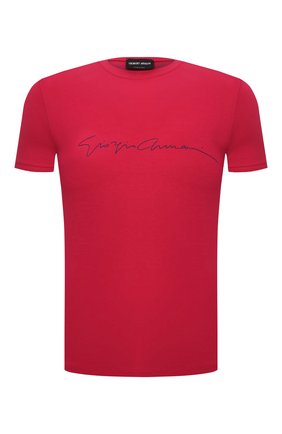 Мужская футболка из вискозы GIORGIO ARMANI красного цвета по цене 29950 руб., арт. 6GST56/SJP4Z | Фото 1 Мужская футболка из вискозы GIORGIO ARMANI красного цвета, арт. 6GST56/SJP4Z | Фото 1 (Материал внешний: Вискоза; Длина (для топов): Стандартные; Рукава: Короткие; Принт: С принтом; Стили: Кэжуэл)