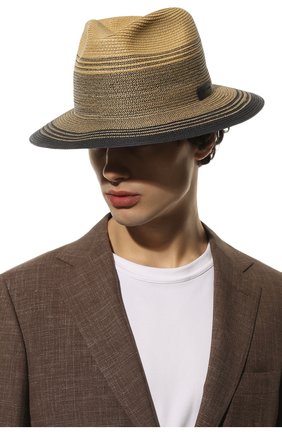 Мужская соломенная шляпа GIORGIO ARMANI бежевого цвета, арт. 747188/2R572 | Фото 2 (Материал: Растительное волокно)
