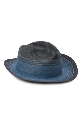 Мужская соломенная шляпа GIORGIO ARMANI голубого цвета, арт. 747188/2R572 | Фото 1 (Материал: Растительное волокно)