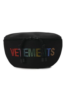 Женская поясная сумка VETEMENTS черного цвета, арт. UE52BA250B 1302/W | Фото 1 (Размер: small; Материал: Текстиль; Застежка: Молния; Стили: Спорт)