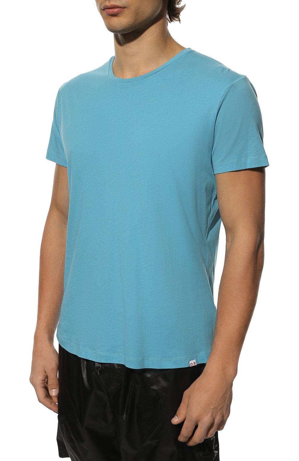 Мужская хлопковая футболка ORLEBAR BROWN голубого цвета, арт. 274739 | Фото 3 (Мужское Кросс-КТ: Футболка-пляж; Принт: Без принта; Рукава: Короткие; Длина (для топов): Стандартные; Материал внешний: Хлопок; Стили: Кэжуэл)