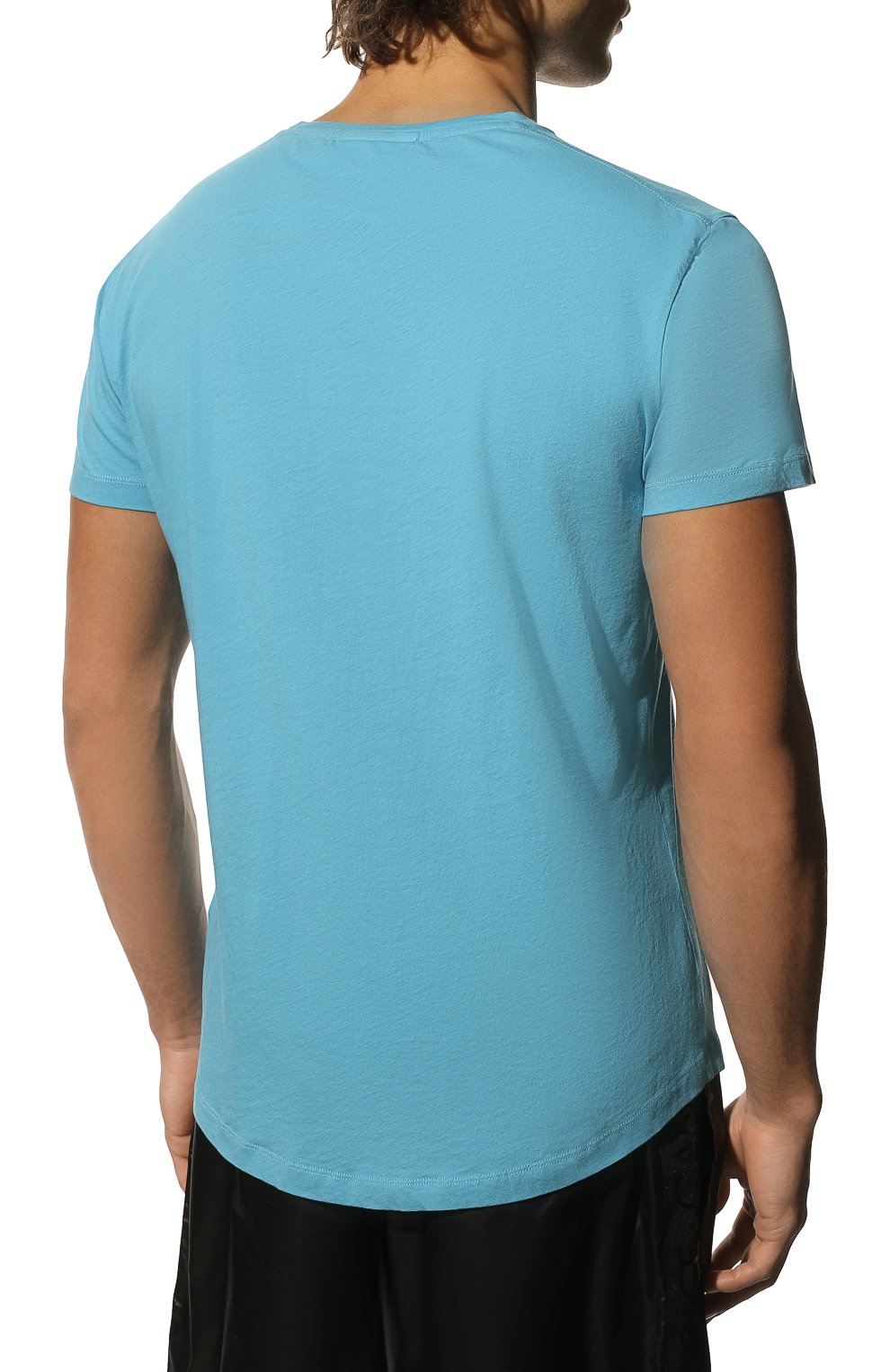 Мужская хлопковая футболка ORLEBAR BROWN голубого цвета, арт. 274739 | Фото 4 (Мужское Кросс-КТ: Футболка-пляж; Принт: Без принта; Рукава: Короткие; Длина (для топов): Стандартные; Материал внешний: Хлопок; Стили: Кэжуэл)