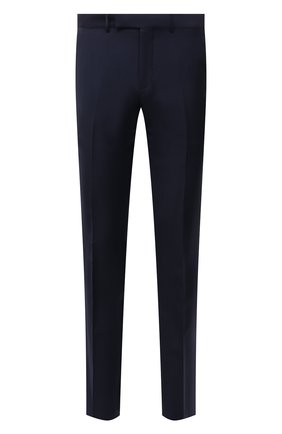 Мужские шерстяные брюки ERMENEGILDO ZEGNA темно-синего цвета, арт. 340F05/75TB12 | Фото 1 (Длина (брюки, джинсы): Стандартные; Материал внешний: Шерсть; Материал подклада: Вискоза; Случай: Формальный; Стили: Классический)