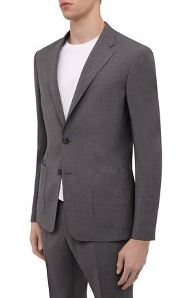 Мужской шерстяной костюм Z ZEGNA серого цвета по цене 185000 руб., арт. 924729/2X7YGW | Фото 2 Мужской шерстяной костюм Z ZEGNA серого цвета, арт. 924729/2X7YGW | Фото 2 (Рукава: Длинные; Материал внешний: Шерсть; Костюмы М: Однобортный; Стили: Кэжуэл)