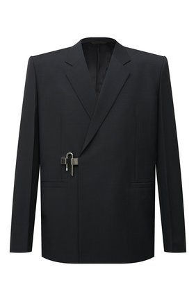 Мужской шерстяной пиджак GIVENCHY черного цвета по цене 266000 руб., арт. BM30AR108W | Фото 1 Мужской шерстяной пиджак GIVENCHY черного цвета, арт. BM30AR108W | Фото 1 (Длина (для топов): Стандартные; Материал подклада: Купро; Материал внешний: Шерсть; Рукава: Длинные; Случай: Повседневный; Стили: Минимализм; 1-2-бортные: Без пуговиц; Пиджаки М: Свободный)