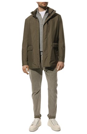 Мужская утепленная парка ERMENEGILDO ZEGNA хаки цвета по цене 262500 руб., арт. UWT35/Y220B | Фото 2 Мужская утепленная парка ERMENEGILDO ZEGNA хаки цвета, арт. UWT35/Y220B | Фото 2 (Материал подклада: Синтетический материал; Материал внешний: Синтетический материал; Рукава: Длинные; Кросс-КТ: Куртка; Стили: Милитари; Длина (верхняя одежда): До середины бедра)