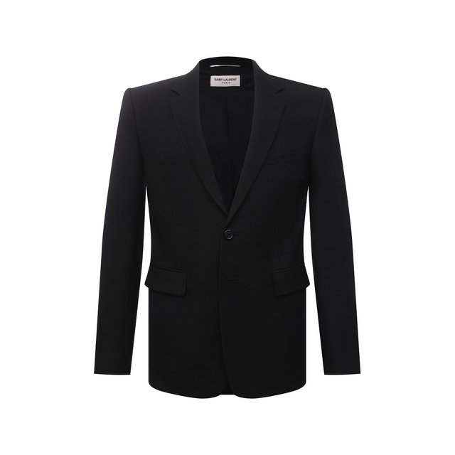 Шерстяной пиджак Saint Laurent черного цвета