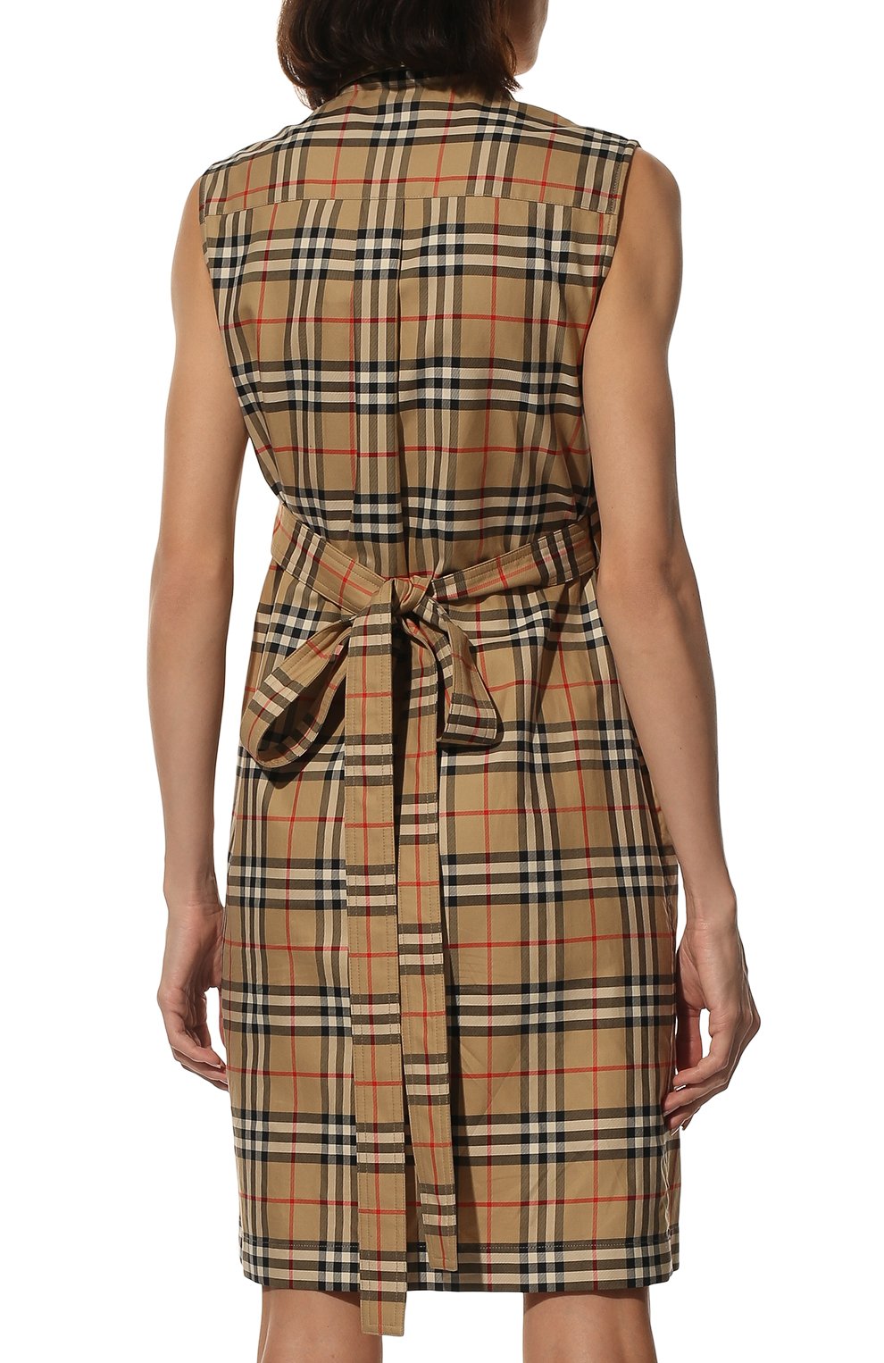 Женское бежевое хлопковое платье BURBERRY — купить в интернет-магазине ...