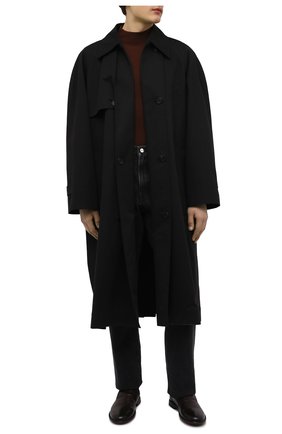 Мужские кожаные лоферы PANTANETTI темно-коричневого цвета, арт. 15311E/H0PE | Фото 2 (Материал внешний: Кожа; Материал внутренний: Натуральная кожа; Стили: Кэжуэл)