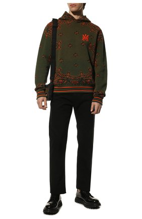 Мужской худи из хлопка и кашемира AMIRI хаки цвета по цене 105500 руб., арт. PS22MKF010-352 | Фото 2 Мужской худи из хлопка и кашемира AMIRI хаки цвета, арт. PS22MKF010-352 | Фото 2 (Материал внешний: Хлопок; Длина (для топов): Стандартные; Рукава: Длинные; Мужское Кросс-КТ: Худи-одежда; Принт: С принтом; Стили: Кэжуэл)