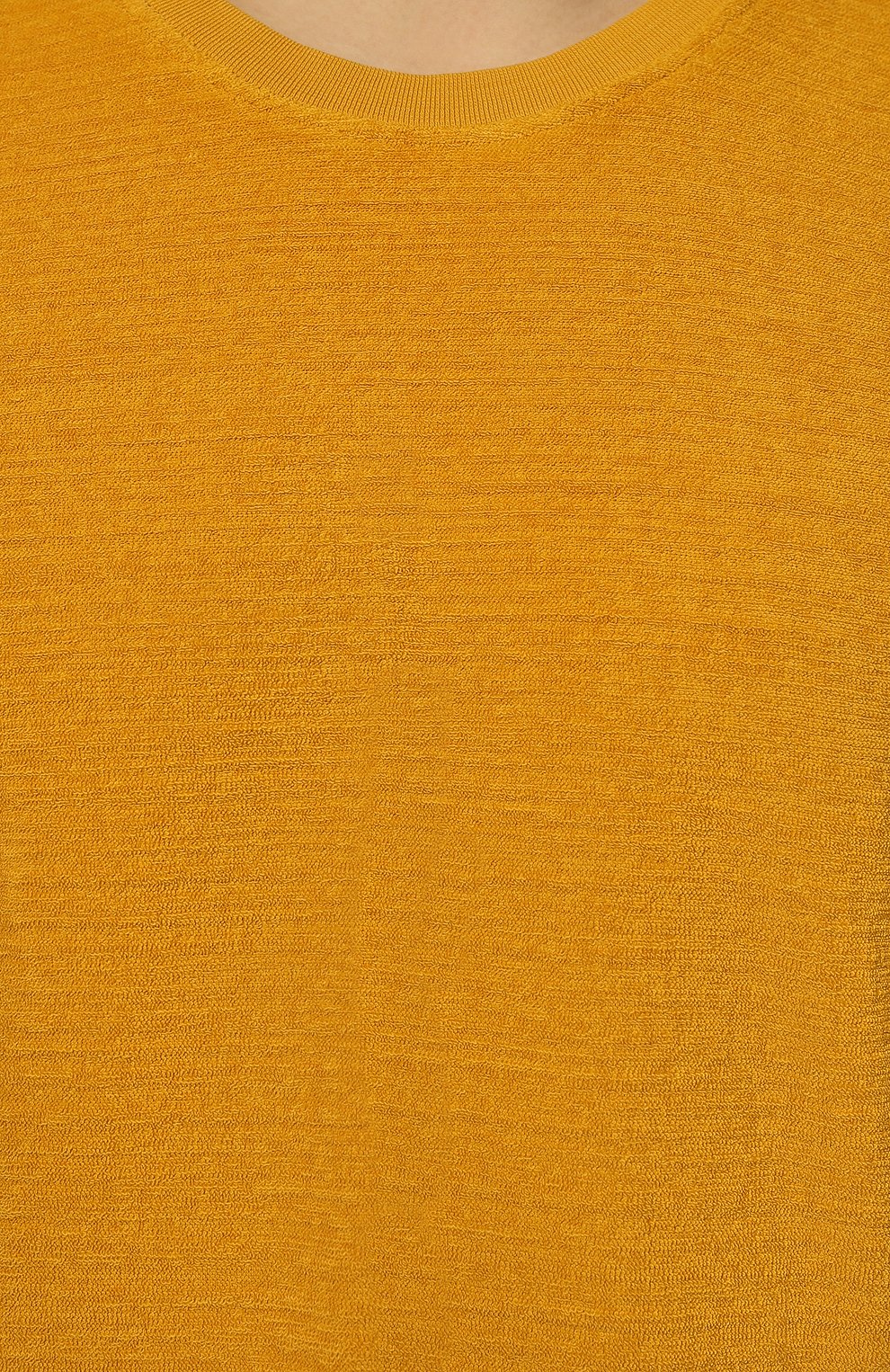 Мужская хлопковая футболка ORLEBAR BROWN желтого цвета, арт. 274715 | Фото 5 (Мужское Кросс-КТ: Футболка-пляж; Принт: Без принта; Рукава: Короткие; Длина (для топов): Удлиненные; Материал внешний: Хлопок; Стили: Кэжуэл)