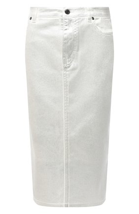 Женская джинсовая юбка TOM FORD серебряного цвета, арт. GCD042-DEX159 | Фото 1 (Материал внешний: Хлопок, Деним; Длина Ж (юбки, платья, шорты): Миди; Стили: Кэжуэл; Кросс-КТ: Деним; Женское Кросс-КТ: Юбка-одежда)