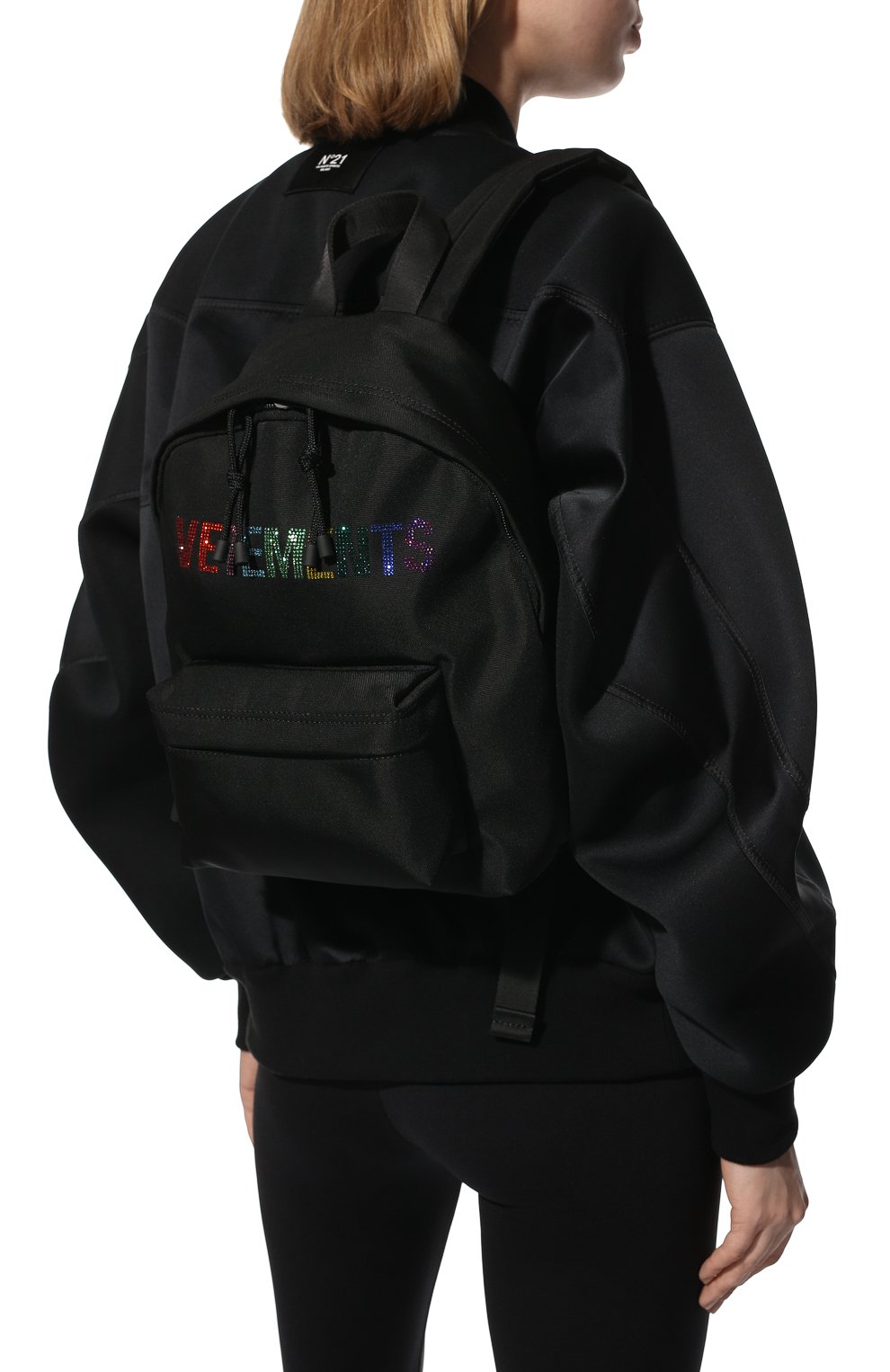 Женский рюкзак VETEMENTS черного цвета по цене 776500 тенге, арт. UE52BA740B 1302/W | Фото 2 Женский рюкзак VETEMENTS черного цвета, арт. UE52BA740B 1302/W | Фото 2 (Размер: medium; Материал: Текстиль)