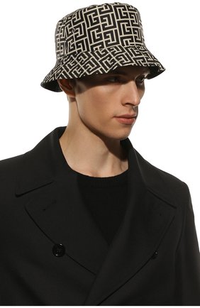 Мужская панама BALMAIN черного цвета по цене 47700 руб., арт. XH1XB001/MB12 | Фото 2 Мужская панама BALMAIN черного цвета, арт. XH1XB001/MB12 | Фото 2 (Материал: Синтетический материал, Текстиль)