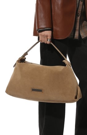 Женская сумка BRUNELLO CUCINELLI темно-бежевого цвета, арт. MBDLD2358 | Фото 2 (Размер: large; Материал: Натуральная кожа, Натуральная замша; Сумки-технические: Сумки top-handle)