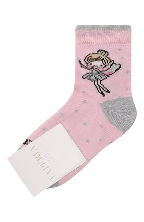 Детские хлопковые носки LA PERLA розового цвета, арт. 42329/1-2 | Фото 1 (Материал: Хлопок, Текстиль; Кросс-КТ: Носки)