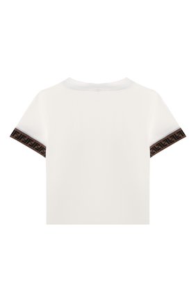 Детский хлопковая футболка FENDI белого цвета, арт. BMI216/ST8 | Фото 2 (Кросс-КТ НВ: Футболка)